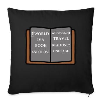 Réserver un voyage - Housse de coussin décorative 45 x 45 cm - noir - Devant