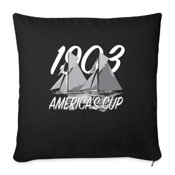 America's Cup 1903 - Sofakissenbezug 45 x 45 cm - Schwarz - Vorne