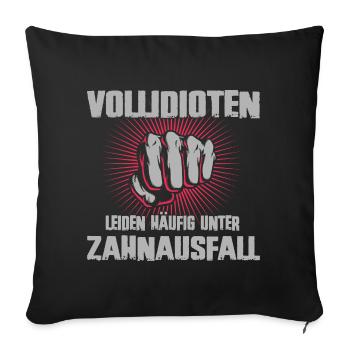 Vollidioten - Sofakissenbezug 45 x 45 cm - Schwarz - Vorne