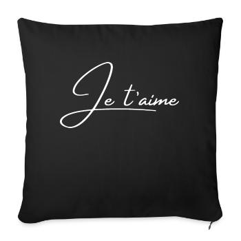 I love you - Sofa pillowcase 17,3'' x 17,3'' (45 x 45 cm) - black - Front