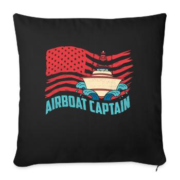Airboat Captain Hydroplane Air Boat Propeller Swam - Sofakissenbezug 45 x 45 cm - Schwarz - Vorne