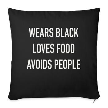 Wears black - Sofa pillowcase 17,3'' x 17,3'' (45 x 45 cm) - black - Front