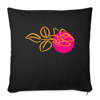 Flower Flower Plant - Housse de coussin décorative 45 x 45 cm - noir - Devant