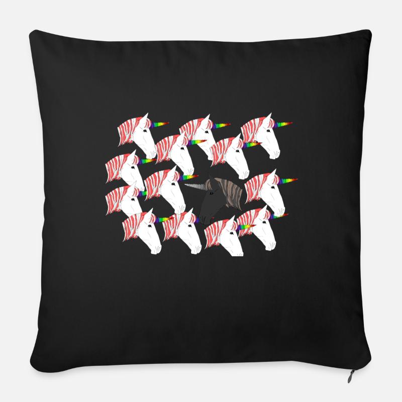 Einhornherde - Sofakissenbezug 45 x 45 cm - Schwarz
