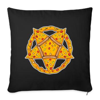 Pentagram pizza funny - Sofa pillowcase 17,3'' x 17,3'' (45 x 45 cm) - black - Front