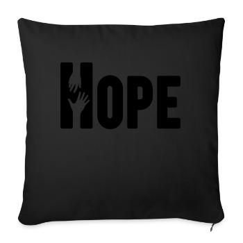 HOPE - Housse de coussin décorative 45 x 45 cm - noir - Devant