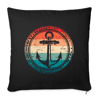 Nautical Boat Anchor Sailor Sailing - Sofa pillowcase 17,3'' x 17,3'' (45 x 45 cm) - black - Front