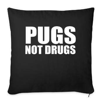 Carlins pas de drogues - Housse de coussin décorative 45 x 45 cm - noir - Devant