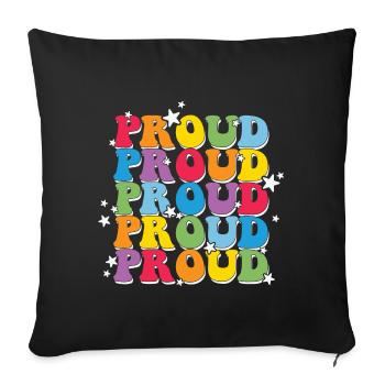 LGBT, Regenbogen, Pride-Monat - Sofakissenbezug 45 x 45 cm - Schwarz - Vorne