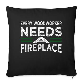 Love Cutter Union Charpentier Charpentier Plombier - Housse de coussin décorative 45 x 45 cm - noir - Devant