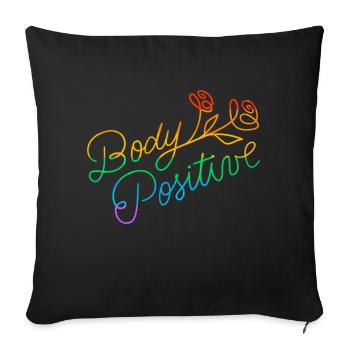 Gay Pride Parade LGBTQ+ Rainbow Flag Body Positive - Sofakissenbezug 45 x 45 cm - Schwarz - Vorne