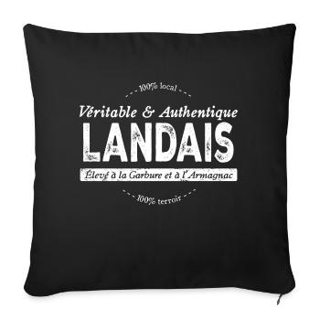 Landais des Landes - Housse de coussin décorative 45 x 45 cm - noir - Devant