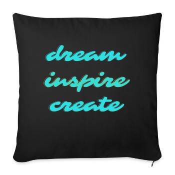 Dream Inspire Créer - Housse de coussin décorative 45 x 45 cm - noir - Devant