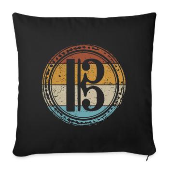 Clé alto, alto, alto, clef - Housse de coussin décorative 45 x 45 cm - noir - Devant