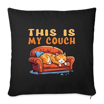 Cat Couch Sofa Funny Humor Typical Cartoon - Sofa pillowcase 17,3'' x 17,3'' (45 x 45 cm) - black - Front