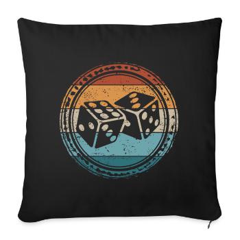 Retro Dice - Sofa pillowcase 17,3'' x 17,3'' (45 x 45 cm) - black - Front