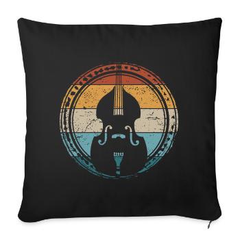 Retro Double Bass Orchestra Upright Bass Player - Sofa pillowcase 17,3'' x 17,3'' (45 x 45 cm) - black - Front