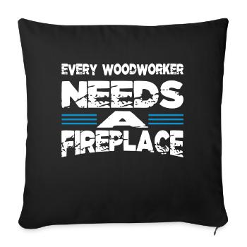 Anniversaire Carpenter Blagues Casque de sécurité - Housse de coussin décorative 45 x 45 cm - noir - Devant
