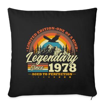 Légendaire depuis 1978 Cadeau d’anniversaire vintage - Housse de coussin décorative 45 x 45 cm - noir - Devant