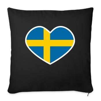 Sweden heart - Sofa pillowcase 17,3'' x 17,3'' (45 x 45 cm) - black - Front