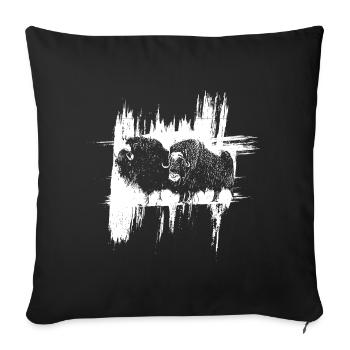 Les Bisons - Housse de coussin décorative 45 x 45 cm - noir - Devant