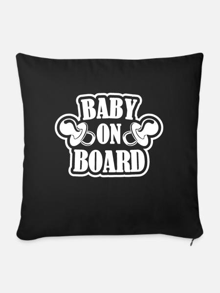 Baby on Board - Sofakissenbezug 45 x 45 cm - Schwarz