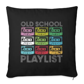 Rainbow Cassette Grid Print - Sofa pillowcase 17,3'' x 17,3'' (45 x 45 cm) - black - Front