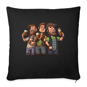 Brew Crew: Unleashing the Beer Gang's Spirit - Sofa pillowcase 17,3'' x 17,3'' (45 x 45 cm) - black - Front