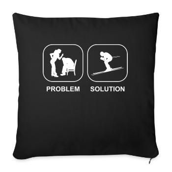 Skieurs Equipement de ski Ski Ski Ski Design - Housse de coussin décorative 45 x 45 cm - noir - Devant