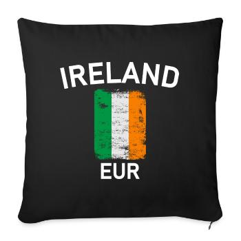 Ireland flag - Sofa pillowcase 17,3'' x 17,3'' (45 x 45 cm) - black - Front