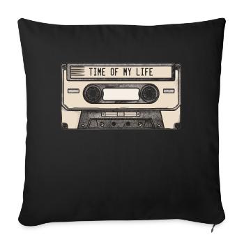 Vintage Cassette - Le temps de ma vie - Housse de coussin décorative 45 x 45 cm - noir - Devant