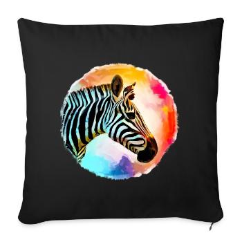 Zebra - Sofakissenbezug 45 x 45 cm - Schwarz - Vorne