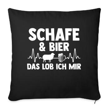 Landwirt Schäfer Bier Bauernhof Schafe - Sofakissenbezug 45 x 45 cm - Schwarz - Vorne
