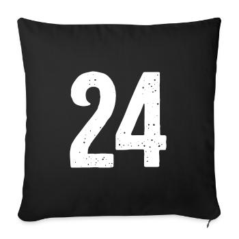24 Numbers White - Sofa pillowcase 17,3'' x 17,3'' (45 x 45 cm) - black - Front