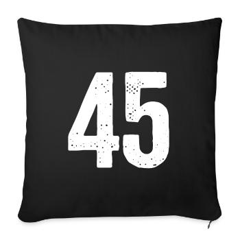 45 Numéros Blanc - Housse de coussin décorative 45 x 45 cm - noir - Devant