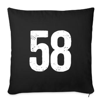 58 Numbers White - Sofa pillowcase 17,3'' x 17,3'' (45 x 45 cm) - black - Front