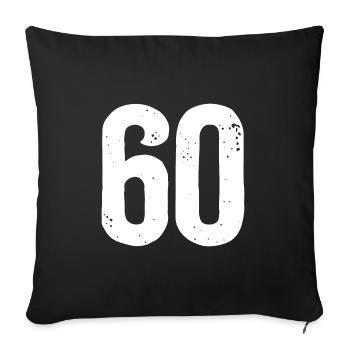 60 Zahlen Weiß - Sofakissenbezug 45 x 45 cm - Schwarz - Vorne