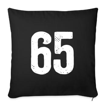 65 Numéros Blanc - Housse de coussin décorative 45 x 45 cm - noir - Devant