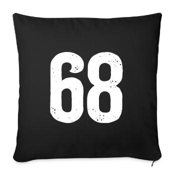 68 Numéros Blanc - Housse de coussin décorative 45 x 45 cm - noir - Devant