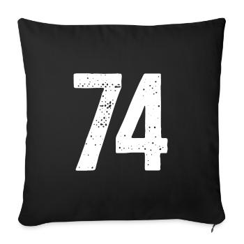 74 Numéros Blanc - Housse de coussin décorative 45 x 45 cm - noir - Devant