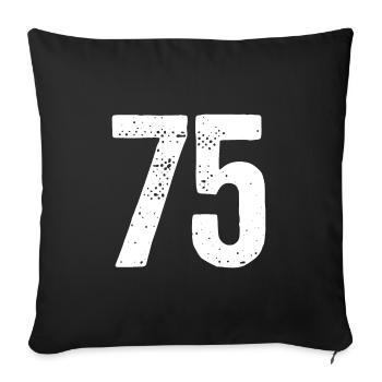 75 Numéros Blanc - Housse de coussin décorative 45 x 45 cm - noir - Devant
