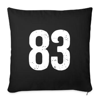 83 Numbers White - Sofa pillowcase 17,3'' x 17,3'' (45 x 45 cm) - black - Front