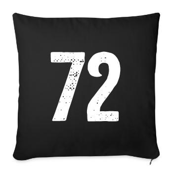 72 Numbers White - Sofa pillowcase 17,3'' x 17,3'' (45 x 45 cm) - black - Front