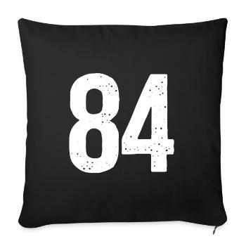 84 Numéros Blanc - Housse de coussin décorative 45 x 45 cm - noir - Devant