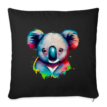 Koala - Sofakissenbezug 45 x 45 cm - Schwarz - Vorne