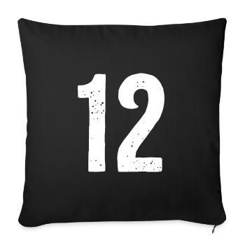 12 Numéros Blanc - Housse de coussin décorative 45 x 45 cm - noir - Devant