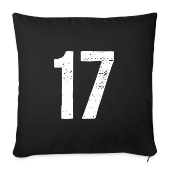 17 Numéros Blanc - Housse de coussin décorative 45 x 45 cm - noir - Devant