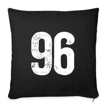 96 Numbers White - Sofa pillowcase 17,3'' x 17,3'' (45 x 45 cm) - black - Front