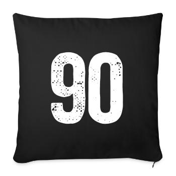 90 numéros blancs - Housse de coussin décorative 45 x 45 cm - noir - Devant