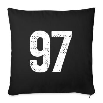97 Numbers White - Sofa pillowcase 17,3'' x 17,3'' (45 x 45 cm) - black - Front